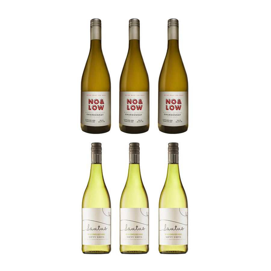 "Dinner Party Whites" - Best Non-Alcoholic White Wines (6-Pack)