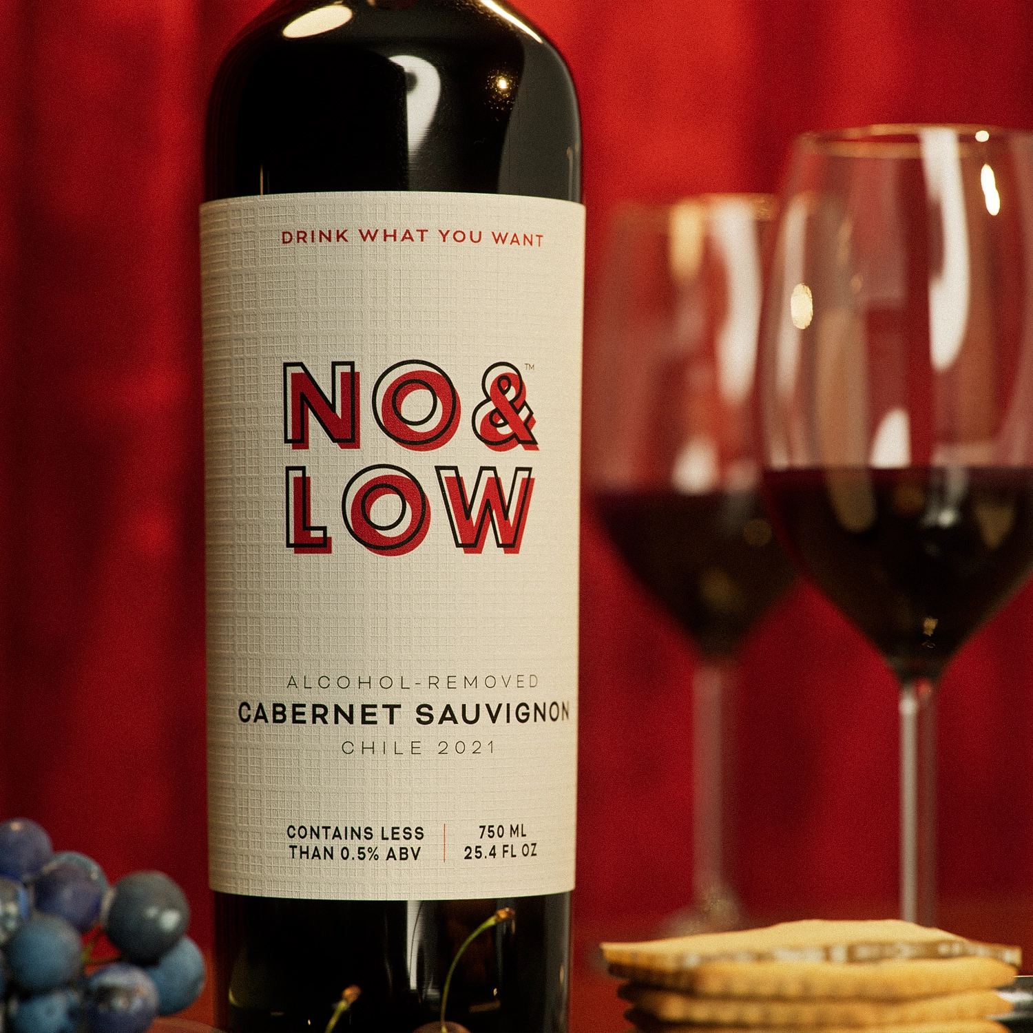 No & Low non-alcoholic Cabernet Sauvignon red wine alternative
