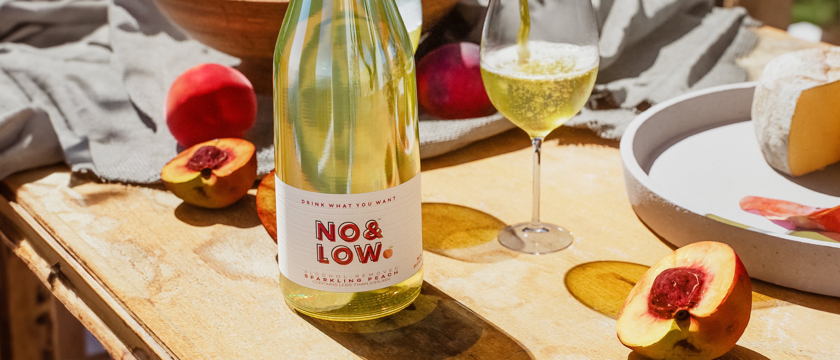 No & Low non-alcoholic peach wine