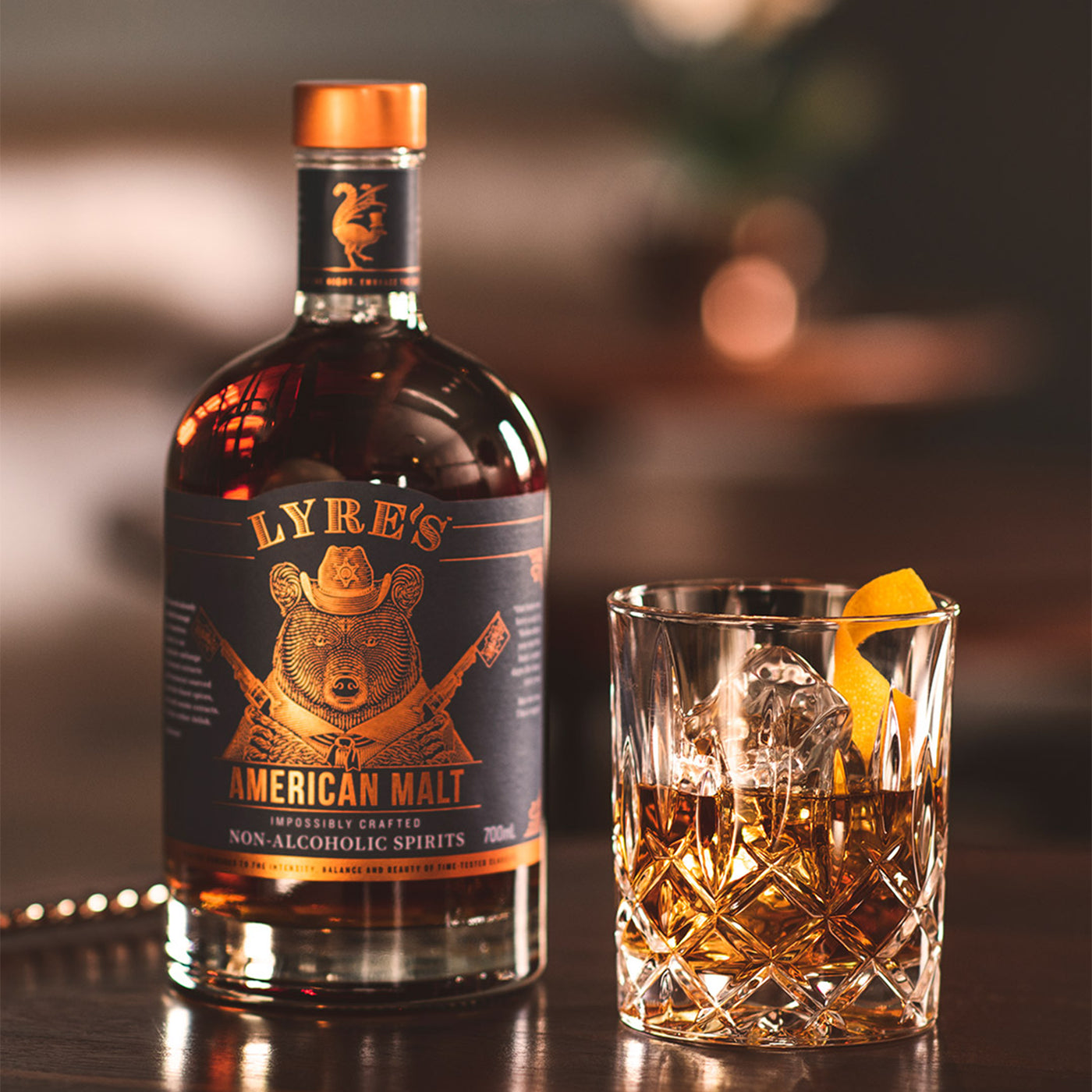 Lyre's non-alcoholic whiskey old fashioned