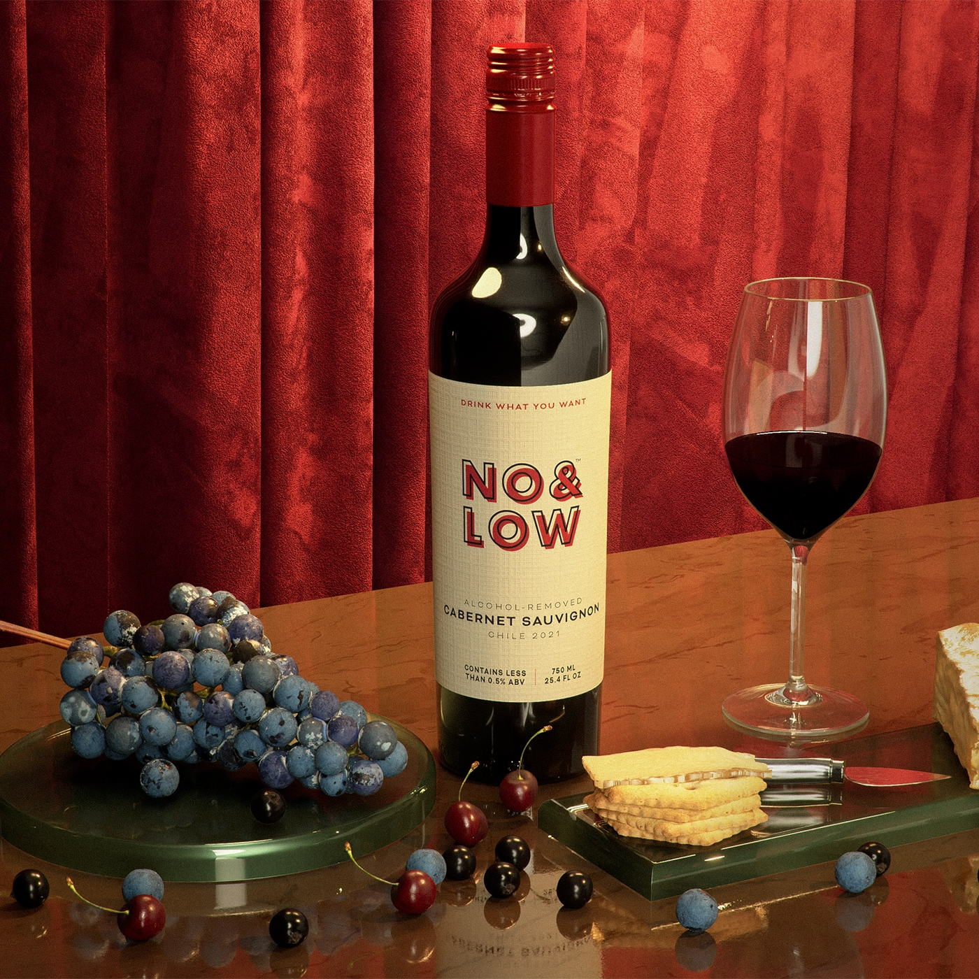 No & Low non-alcoholic Cabernet Sauvignon red-wine alternative