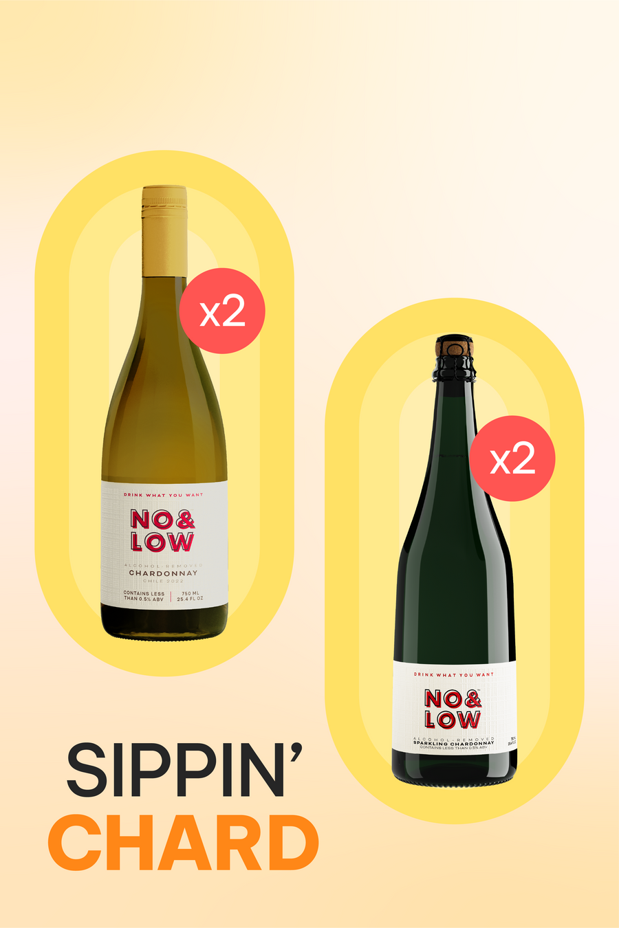 No & Low non alcoholic chardonnay sparkling wine