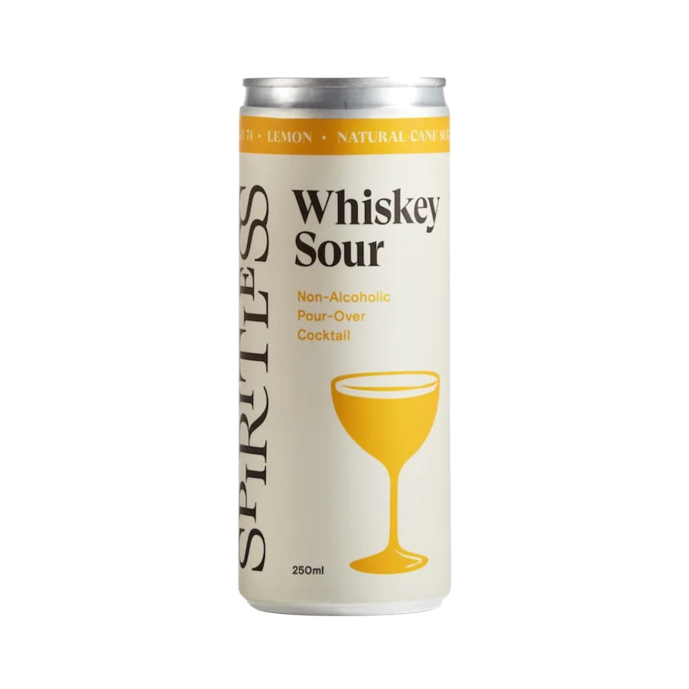 Spiritless non-alcoholic whiskey sour cocktail